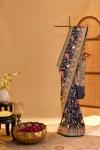 Prussian blue Ektara silk saree