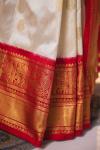 Off White Kanjivaram silk saree