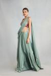 Sage Green Raw Silk Drape Saree