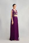 Amethyst Georgette Cape Skirt Set