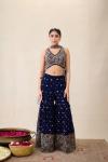 Navy Blue Sharara Set