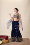 Navy Blue Sharara Set