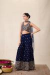 Navy Blue Sharara Set