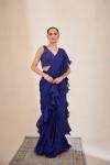 Navy Blue Drape Saree