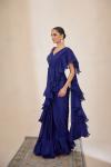 Navy Blue Drape Saree