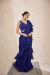 Navy Blue Drape Saree