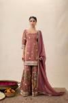 Brick Brown Tissue Silk Garara