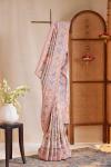 Peach Pink Kashimir weave saree