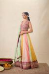 Multi colour Chanderi Silk Lehenga