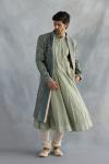 Sage Green Raw Silk Sherwani