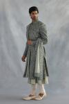 Sage Green Raw Silk Sherwani