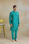 Onyx Green Bandej Silk Kurta Set