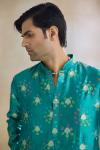 Onyx Green Bandej Silk Kurta Set