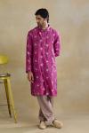 Ruby Pink Bandej Silk Kurta Set