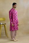 Ruby Pink Bandej Silk Kurta Set