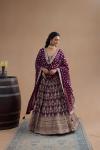 Wine Anarkali Suit Set