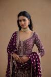 Wine Anarkali Suit Set