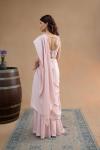 Coral Blush Pink Saree Set