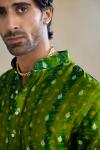 Green Tie & Dye Silk Kurta Set