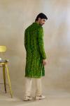 Green Tie & Dye Silk Kurta Set