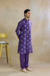 Geode Purple Bandej Silk Kurta Set