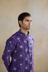 Geode Purple Bandej Silk Kurta Set