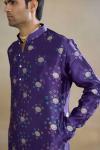 Geode Purple Bandej Silk Kurta Set