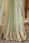  Ocean Green Tissue Organza Saree