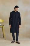 Black Monga Silk Kurta Set