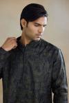 Black Tussar Silk Kurta Set