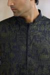 Black Tussar Silk Kurta Set