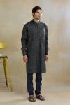 Black Tussar Silk Kurta Set