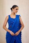 Cobalt Blue Garara Saree Set