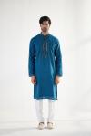 Cerulean Blue Cotton Mirror Kurta Set