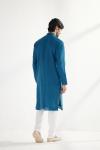 Cerulean Blue Cotton Mirror Kurta Set