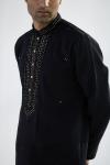 Black Cotton Mirror Kurta Set