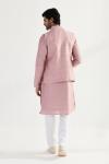 Pink Mirror Silk Half Jacket Set