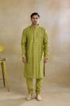 Lime Green Silk Kurta Set