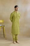 Lime Green Silk Kurta Set