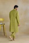 Lime Green Silk Kurta Set