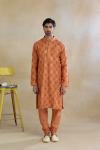 Saffron Silk Kurta Set