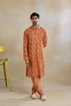 Saffron Silk Kurta Set