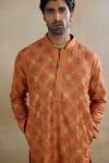 Saffron Silk Kurta Set