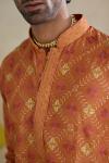 Saffron Silk Kurta Set