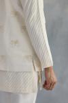 Classic Ivory Chanderi Half Jacket Set