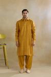 Mustard Pathani Kurta Set