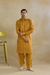 Mustard Pathani Kurta Set