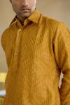 Mustard Pathani Kurta Set