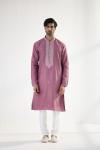 Onion Pink Chanderi Cotton Kurta Set