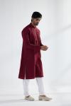 Maroon Cotton Mirror Kurta Set